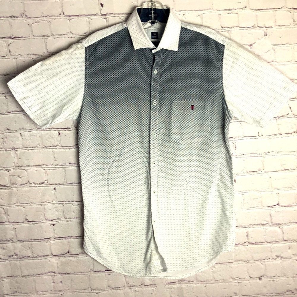 Otto Men's Black/White Button-down Shirt Sz.38